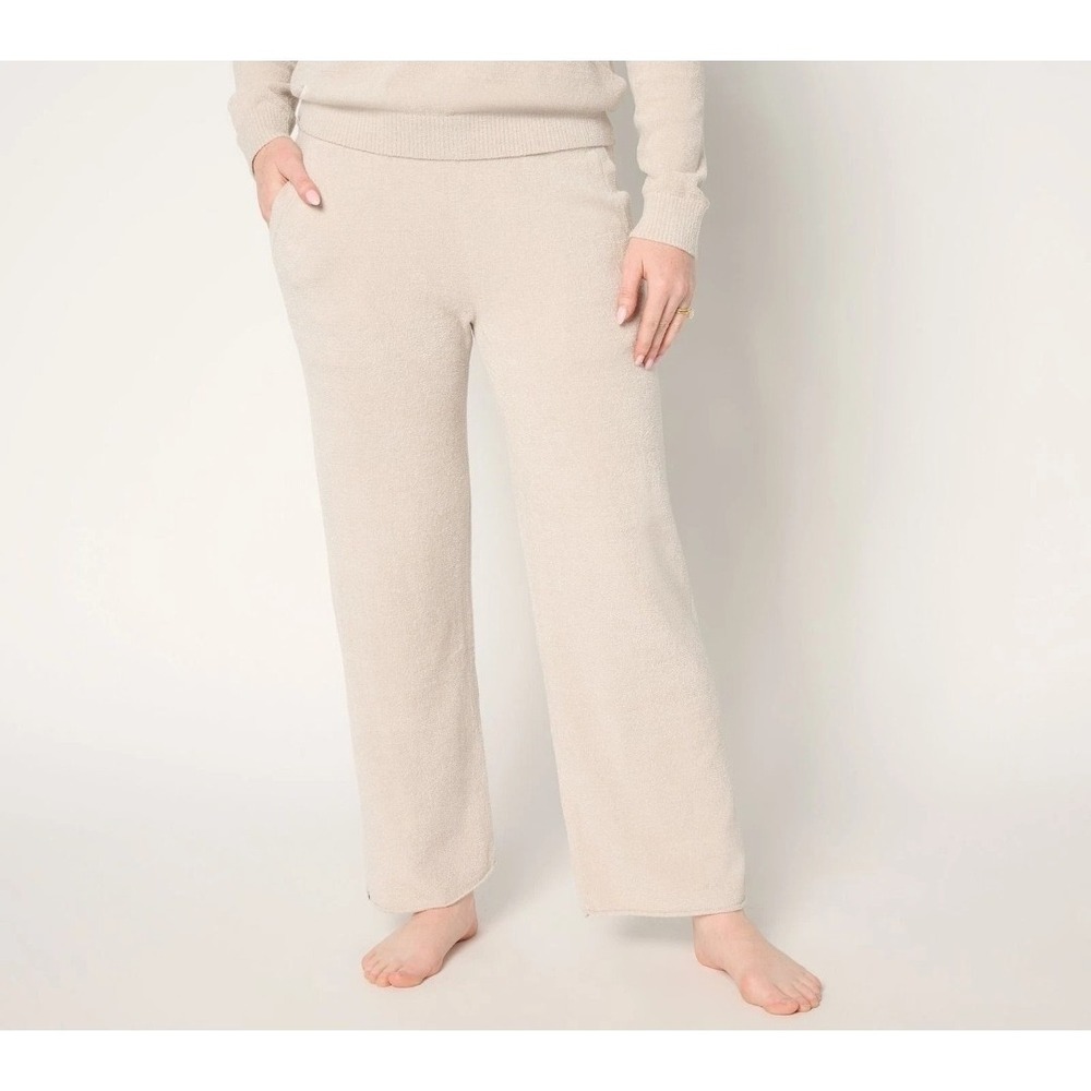 Barefoot Dreams Petite CozyChic Ultra Lite Rolled Edge Ankle Pant Satin M New